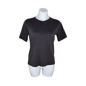 FAHERTY Women's Short Sleeve Basic Tee Dark Gray Size Small